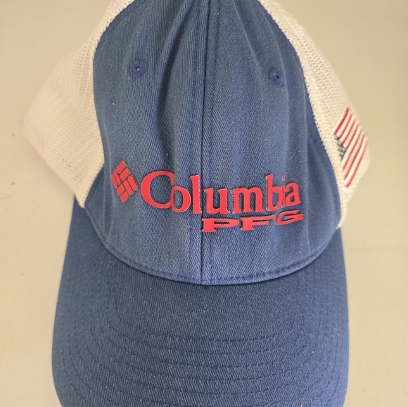 Mens L/XL Columbia Hat  Flag On The Side Flexfit PFG - Picture 2 of 4